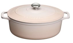 Cocotte en fonte émaillée ovale 33cm 7.1L champagne INVICTA CHASSEUR