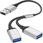 Câble De Splitter Usb, 2 En 1 Usb Mâle Vers 2Usb 2.0 Tête De Femme Splitter, Charge Du Cordon D'Alimentation D'Extension, Transfert De Données Expander Pour Mac,Car,Xbox One, Ps4, Ps5, Lapto[X1834]