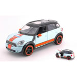 MINI COOPER S COUNTRYMAN "GULF" 2010 LIGHT BLUE ORANGE 1:24 MotorMax Die Cast