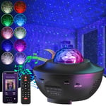 Galaxy Projector, Star Projector with Remote Color Changing,Music Bluetooth Speaker,Timer,Ocean Wave Star Sky LED Night Light Lamp for Baby,Kids Bedroom,Stage,Birthdays,Christmas,Black