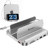 Upgrade Mac Mini Dock Support 10Gbps USB C/A, TF& SD Card, Audio Jack, Mac Mini hub & Stand avec M.2 NVMe SSD (Not Included), pour Mac Mini M2/M2 Pro/M1(2018 & Later)