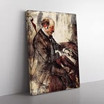 Giovanni Boldini The Pianist By Giovanni Boldini Classic Painting Canvas Wall Art Print Ready to Hang, Framed Picture for Living Room Bedroom Home Office Décor, 50x35 cm (20x14 Inch)