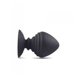 Dilatateur anal phallus lisse en silicone noir plug anal gros gode souple