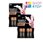 8 SIMPLY BY DURACELL AA ALKALINE BATTERIES LR6 MN1500 STILO 1.5V 4BL ED 2026 NEW