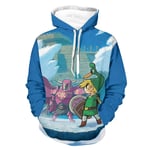 Ouniaodao Zelda Sweat à capuche élégant pour homme avec poche Noir Taille 4XL