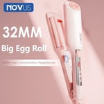 NOVUS 32MM aaltoilevat hiuskihartimet ranskalainen munarullapää Waver Styler 6000w negatiivinen ioni nopea lämpeneminen 60 min automaattinen virrankatkaisu Kiharrin lisävaruste Pk-32mm-110V