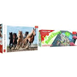 Bundle Trefl Die gallopierenden Pferde, 1000 Teile + Velcro Solide Tapis de Puzzle, 500-1500