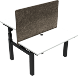 OmniLift, Dobbelt hæve-/sænkebord, firkantet, hvid/sort, H125x120x60 cm, mfc