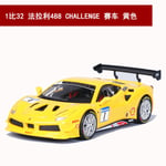 Six 1: 43 Bigao Farah Kilpa-Autosimulaatio Metalliseosautomallin Simulaatioautomallin Koristelu_Ferrari 488 Challenge Yellow 36306