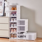 Six Layers Clear Large Organiser Storage Plastic Boxes Shoe Drawer Stackable Box