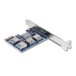 Pci-express 16x Slots Riser Card Pci-e 1x ulkoiseen 4 Pci-e USB 3.0 -sovittimeen