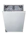 Indesit Slimline Di9E2B10Uk 9 Place Setting Built-In Dishwasher - Dishwasher With Installation