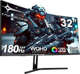 Écran Pc Gaming Incurvé 32 Pouces,Ultrawide Qhd(2560 * 1440),180Hz,Mprt 1Ms,1500R,Ultralarge,Va,2Xhdmi 2.1 (144Hz),Dp 1.2 (180Hz),Adaptivesync,Srgb125%¿Dci-P3 90%,Vesa-Schwarz