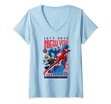 Womens Miraculous Ladybug and Cat Noir Save New-York V-Neck T-Shirt