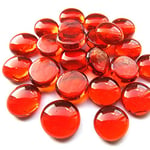 mesbilles - 20 Billes Plates Loupe Rouge - Bille Forme en Verre 16 mm