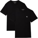 Calvin Klein Jeans T-Shirts Manches Courtes Lot de 2 Homme Monologo Col Ras-du-Cou, Noir (CK Black/CK Black), XXS