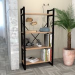 [en.casa] - Bibliothèque Skørping à 4 niveaux 150 x 65 x 30 cm effet bois noir