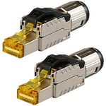 Tlily - 2 PièCes SéRies Cat8 Connecteur Ethernet Industriel RJ45 Outil de Prise Champ Blindé Facile en MéTal Moulé Sous Pression Terminaison