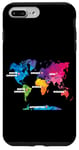 Coque pour iPhone 7 Plus/8 Plus Carte Colorée Terre Pays Continent Géographie Carte Du Monde