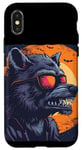 Coque pour iPhone X/XS Loup-garou amusant avec lunettes de soleil pour les amateurs de loups-garous