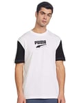 Puma Rebel Block Tee T-Shirt Homme Puma White FR : 2XL (Taille Fabricant : XXL)