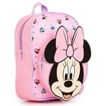 Disney Sac à Dos Enfant Fille Cartable Fille Maternelle Primaire Minnie Mouse Marie Aristochat Accessoires Officiels Idée Cadeau Rentrée Scolaire (Rose Minnie 3D)