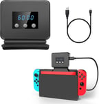 Ventilateur Pour Nintendo Switch Dock Set Affichage De La Température Refroidisseur Pour Station D'accueil D'origine Ns, Alimenté Par Usb, Câble Intégré