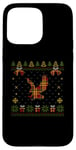 Coque pour iPhone 15 Pro Max Pull de Noël moche motif aigle à carreaux rouges