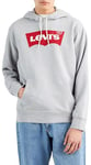 Levi's Men's Standard Graphic Sweatshirt Hoodie, Logo Two Color Heather Gray, S