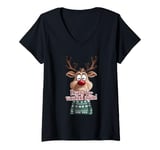 Womens I hate Christmas, reindeer, vacation V-Neck T-Shirt