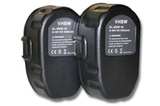 vhbw 2x Batteries remplacement pour Dewalt DW9098 pour outil électrique (3000 mAh, NiMH, 18 V)