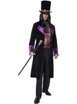 Smiffys The Gothic Count Costume, Black Mock Waistcoat with Attached Cravat, Jacket & Hat, Halloween Adult Fancy Dress, Vampire Dress Up Costumes