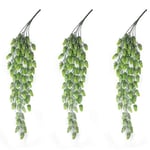 AIVORIUY 3pcs Houblon Artificiel Fleur Vigne Guirlande Faux Tenture Murale Vigne Houblon Givré Vert Faux Houblon Plantes ​Artificielles Décoration pour Intérieur Extérieur Porche Décor De Fleurs