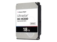 WD Ultrastar DC HC550 WUH721818AL5204 - Disque dur - 18 To - interne - 3.5" - SAS 12Gb/s - 7200 tours/min - mémoire tampon : 512 Mo