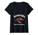 Womens Lost On Purpose Australia Travel Vacation Australia V-Neck T-Shirt