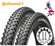 2 x Continental Cross King Performance Bike Tyres Rigid 27.5 x 2.0 + PV Tubes