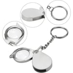 Zinc Alloy 10X Folding Key Ring Magnifier Monocle Pocket Magnifier  Unisex