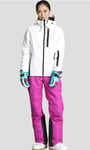 SJIUH Combinaison de Ski,Combinaison De Ski Femme Veste De Ski Blanche Femme Costumes De Snowboard Femme Costume De Sport d'hiver Ski Montagne Snowboard Vêtements De Neige, Ensemble Rose, 40,170