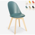Ahd Amazing Home Design - Chaise de cuisine et salle à manger avec coussin design scandinave en bois Bib Nordica Couleur: Vert foncé