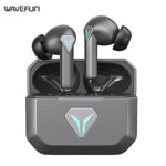 (Harmaa)Bluetooth-kuulokkeet Langattomat pelikuulokkeet Kuulokkeet Wavefun Gaming Headset Kaksoismikrofoni 45ms Pieni viive äänenvoimakkuuden säätö Kuulokkeet ja kuulokkeet