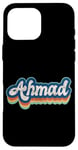 Coque pour iPhone 16 Pro Max Ahmad Prénom Garçon Style Vintage Années 70 80 Personnalisé