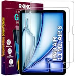 RKINC Verre Trempé [Lot de 2] pour iPad Air 11 Pouces M2 (2024), ipad Air 6ème Génération Film Protection écran, Dureté 9H 0,33 mm HD Glass [sans Bulles d'air][Résistant aux rayures][Garantie à vie]