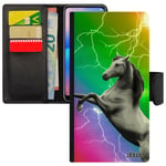 Coque Rabat Pour A3 2016 Cuir Portefeuille Cheval Animaux Poulain Noir Animal Arc En Ciel Orage Housse Jaune Poney Et Samsung Galaxy