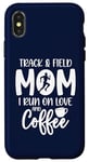 Coque pour iPhone X/XS Track and Field Mom Running on Coffee and Love