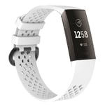 Fitbit Charge 3 / Charge 4 - Silikonarmband str. S - Vit