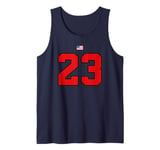 College 23 Number Style Vintage USA Flag Tank Top