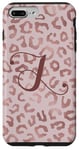 iPhone 7 Plus/8 Plus Letter J Initial Leopard Rose Pink Cheetah Monogram Case