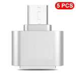 Mini Câble Usb 3.0 Otg Type C Vers Usb 3.0,Adaptateur Convertisseur Pour Xiaomi Huawei Smartphone Ordinateur Portable Pc,Disque U Otg Abrters,5 Pièces - Type 5pcs Silvery