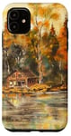 iPhone 11 House By The Lake Peaceful Earth Brown Tones Yellow Dreams Case