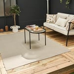 THE RUGS Urban Collection Outdoor Rug - Easy to Clean, Waterproof Plastic Outdoor Rugs for Garden, Patio, Balcony, Camping - Contemporary Plastic Straw Rug - Mono Beige, 180x270cm